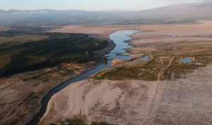 Safrica Prints: The Theewaterskloof Dam, which supplies most of Cape Towns potable water is seen