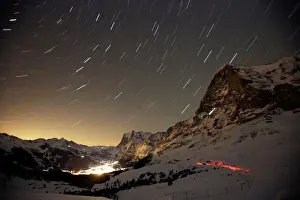 Editor's Picks: Time exposure of the Swiss mountain resort of Grindelwald next to the north face of