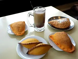 Traditional breakfast food is seen at the Wistupiku restaurant in La Paz