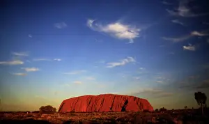 Trending: Uluru is lit by the setting sun in the Northern Territory in central Australia