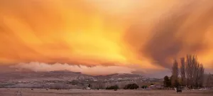 Landscapes Prints: A view is seen of a cloud of ash from Chiles Puyehue-Cordon Caulle volcano chain