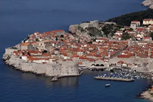 Landscapes Prints: A view shows Croatias UNESCO protected medieval town of Dubrovnik