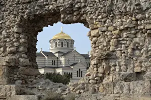 A view shows Khersones, or the remains of the ancient city of Chersonesus, in Sevastopol