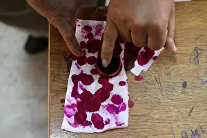Egypt Prints: A voters finger is marked with ink at a polling station during the presidential