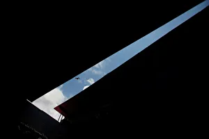 A vulture flies over a rooftop of a hotel during the Caribbean qualifying round for