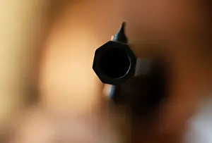 Images Dated 19th March 2018: A weapon collector holds a 44 caliber gun in his house in Bordeaux