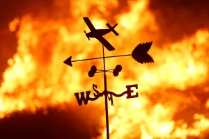 Wildfire Prints: A weather vane is pictured on a ranch during the Creek Fire in the San Fernando Valley