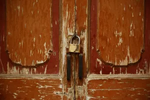 Prints of The locked door of a neighbourhood mosque is seen in Kashgar, Xinjiang Uighur Autonomous Region, China, March 23, 2017 China Prints: The Wider Image: Uighur heartland transformed into security state