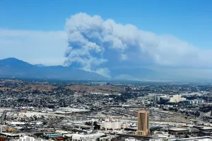Wildfire Prints: Two wildfires burn in the San Gabriel Mountains in Azusa