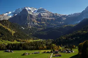 The Wildstrubel mountain and the Plaine Morte glacier qre pictured in Lenk