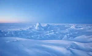 Wind patterns are left in the ice pack that covers the Arctic Ocean north of Prudhoe Bay