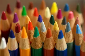Wood-cased coloured pencils are pictured in a shop at Faber-Castell manufacturer in Stein