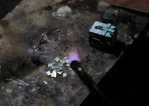 Precious Prints: A worktable is seen at the Villa Imperial de Potosi jewellers workshop in La Paz